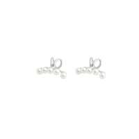 Shell Pearl C-Shape 925 Sterling Silver Non-Pierced Earrings