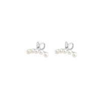 Shell Pearl C-Shape 925 Sterling Silver Non-Pierced Earrings