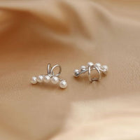 Shell Pearl C-Shape 925 Sterling Silver Non-Pierced Earrings