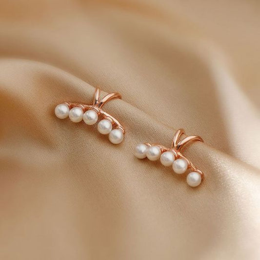 Shell Pearl C-Shape 925 Sterling Silver Non-Pierced Earrings