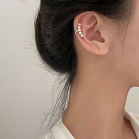 Shell Pearl C-Shape 925 Sterling Silver Non-Pierced Earrings