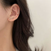 Shell Pearl C-Shape 925 Sterling Silver Non-Pierced Earrings
