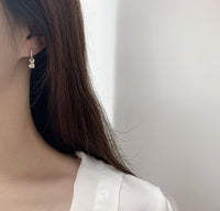 Shell Pearl Heart and Star Crystal Hoop Earrings