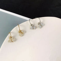 Shell Pearl Heart and Star Crystal Hoop Earrings