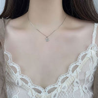 Lucky Crystal Hollow Gourd Necklace 925 Sterling Silver