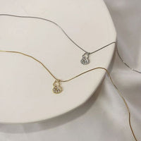 Lucky Crystal Hollow Gourd Necklace 925 Sterling Silver