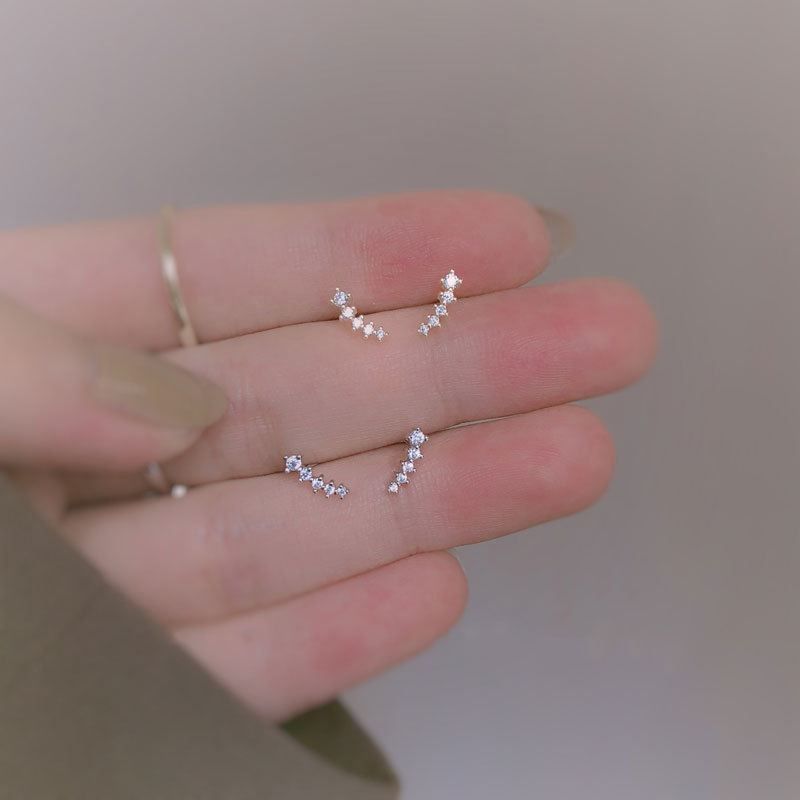 Meteor Star Crystal Sterling Silver Stud Earrings