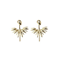 Peacock Tail Crystal Double-Use Sterling Silver Earrings