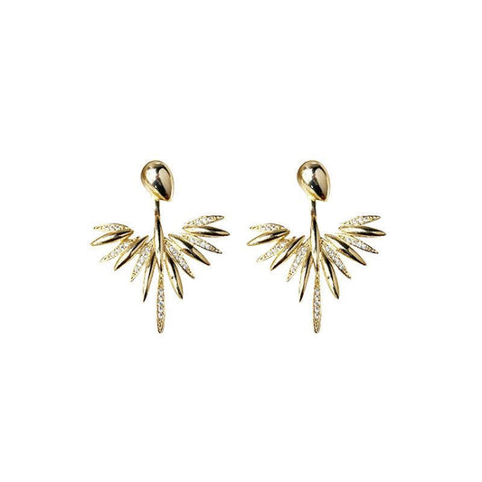 Peacock Tail CZ Double-Use Sterling Silver Earrings