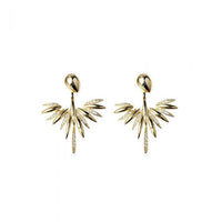 Peacock Tail Crystal Double-Use Sterling Silver Earrings