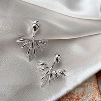 Peacock Tail Crystal Double-Use Sterling Silver Earrings