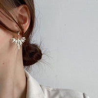 Peacock Tail Crystal Double-Use Sterling Silver Earrings