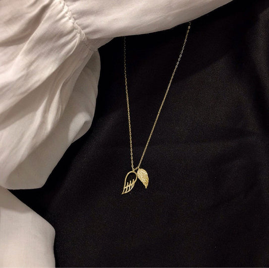 Angel Wings CZ Sterling Silver Necklace