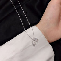 Angel Wings Crystal Sterling Silver Necklace
