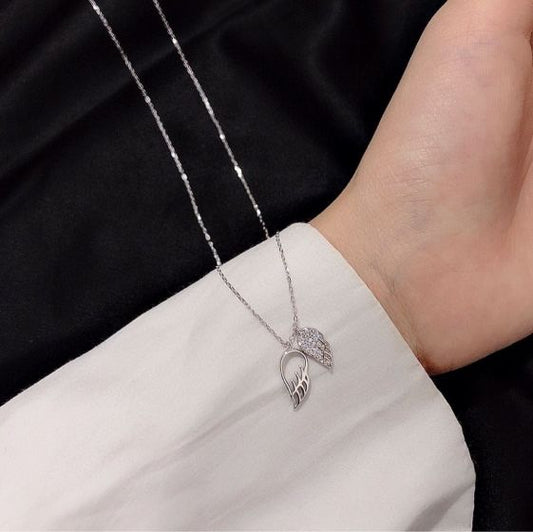 Angel Wings CZ Sterling Silver Necklace