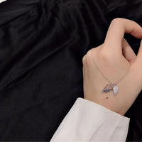 Angel Wings Crystal Sterling Silver Necklace
