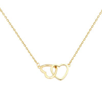 Hollow Heart to Heart 925 Sterling Silver Necklace