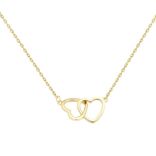 Hollow Heart to Heart 925 Sterling Silver Necklace