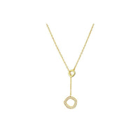 Irregular Double Circle Crystal Necklace in 925 Sterling Silver