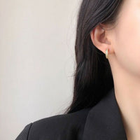 Crystal C-Shape 925 Sterling Silver Stud Earrings