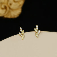 Mini Geometric Crystal Sterling Silver Stud Earrings
