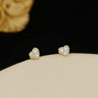 Mini Geometric Crystal Sterling Silver Stud Earrings
