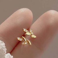 Mini Geometric Crystal Sterling Silver Stud Earrings