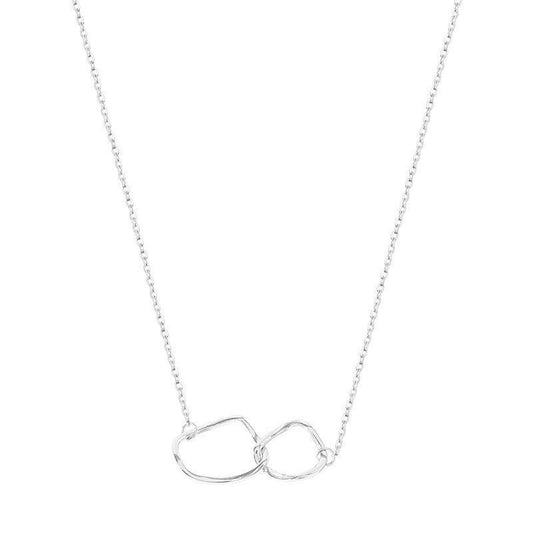 Irregular Double Circles 925 Sterling Silver Necklace