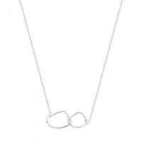 Irregular Double Circles 925 Sterling Silver Necklace