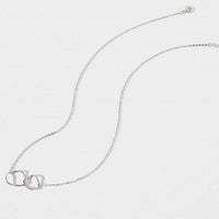 Irregular Double Circles 925 Sterling Silver Necklace