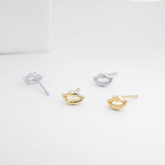 Mini Lips 925 Sterling Silver Stud Earrings