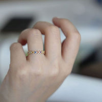 Colorful Crystal Geometry Adjustable Ring