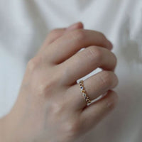 Colorful Crystal Geometry Adjustable Ring
