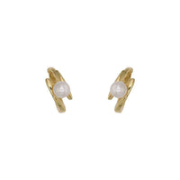 Shell Pearl Hoop Earrings in 925 Sterling Silver