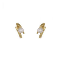 Shell Pearl Hoop Earrings in 925 Sterling Silver
