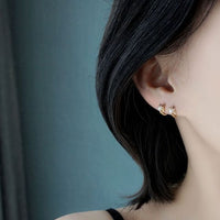 Shell Pearl Hoop Earrings in 925 Sterling Silver
