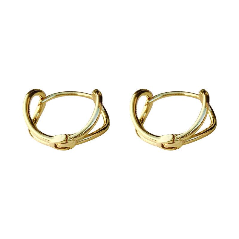 Minimalist Double Layer 925 Sterling Silver Hoop Earrings