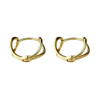 Minimalist Double Layer 925 Sterling Silver Hoop Earrings