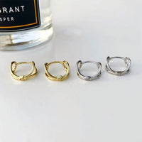 Minimalist Double Layer 925 Sterling Silver Hoop Earrings