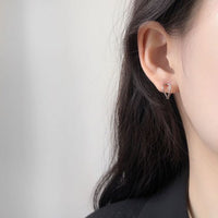 Minimalist Double Layer 925 Sterling Silver Hoop Earrings
