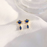 Dream Blue Crystal Planet 925 Sterling Silver Non-Pierced Earrings