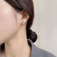 Shell Pearl Circle Stud Earrings