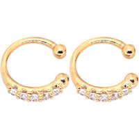 Round Crystal 925 Sterling Silver Non-Pierced Earrings