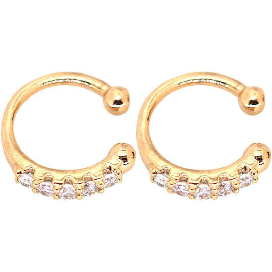 Round CZ 925 Sterling Silver Non-Pierced Earrings