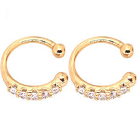 Round Crystal 925 Sterling Silver Non-Pierced Earrings