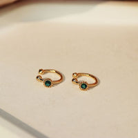 Round Crystal 925 Sterling Silver Non-Pierced Earrings