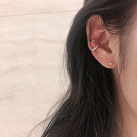 Round Crystal 925 Sterling Silver Non-Pierced Earrings
