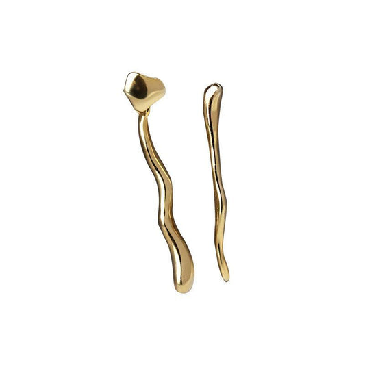 Asymmetry Geometry Wave Sterling Silver Earrings