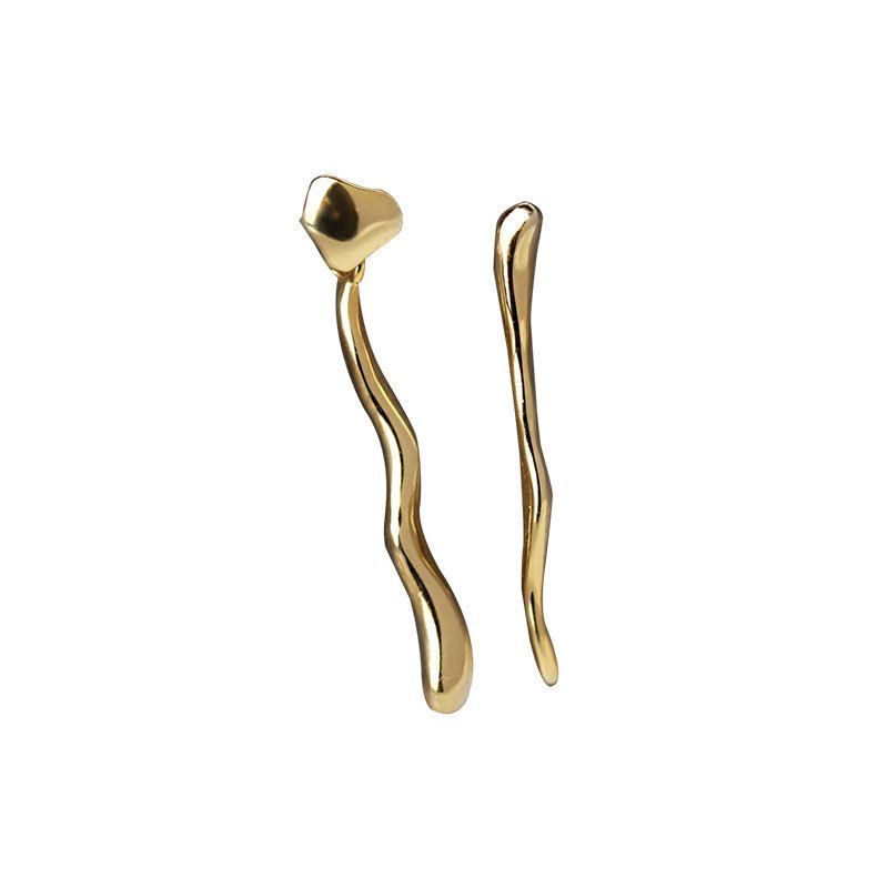 Asymmetry Geometry Wave Sterling Silver Earrings
