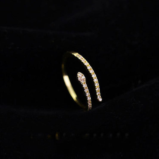 Mini Snake Cubic Zirconia Adjustable Ring